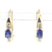 0.48 ctw Oval Blue Sapphire & 0.14 ctw Round Diamond 14KT Gold Hoop Earrings