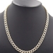 High Shine 10KT White & Yellow Gold Diamond Cut 9.2mm 22" Curb Link Necklace 26g