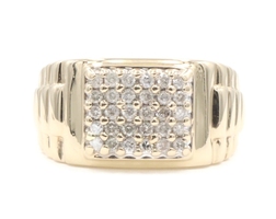 Men's 0.75 Ctw Round Diamond 10KT Gold Watch Band Statement Ring by ZEI - 9.12g