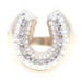 Estate 0.22 Ctw Single Cut Diamond 10KT Yellow Gold Horseshoe Statement Ring