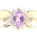 Women's 0.25 Ct Purple Amethyst & Single Cut Diamond Halo 10KT Yellow Gold Ring