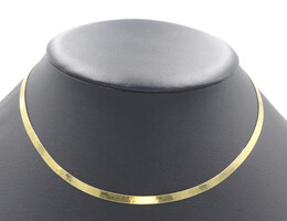 High Shine 10KT Yellow Gold 3.8mm Classic Herringbone Chain Necklace 16" 6.11g