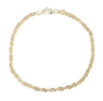 Classic 10KT Yellow Gold 3mm Wide Estate Rope Chain Bracelet by FMG 7.5" - 1.7g