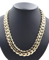 Heavy 19.6mm Wide Solid 14KT Yellow Gold 24" Curb Link Necklace - 624.7 Grams