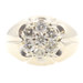 Estate 14KT White Gold 0.98 ctw Round Diamond Flower Cluster Men's Ring - 9.3g