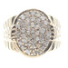 1.10 ctw Round Diamond Oval Cluster 10KT Yellow Gold Watch Band Style Men's Ring