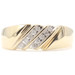 Men's 2-Row 0.20 Ctw Round Diamond 10KT Yellow Gold Diagonal Wedding Band Ring