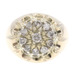 Men's Estate 0.95 Ctw Round Diamond 10KT Yellow Gold Cluster Statement Ring 12g