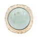 Solitaire 13.40 Ct Round Cabochon Jade 14KT Yellow Gold Filigree Cocktail Ring