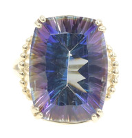 Women's Fancy-Cut Mystic Topaz 10KT Yellow Gold 20mm Solitaire Cocktail Ring 7g