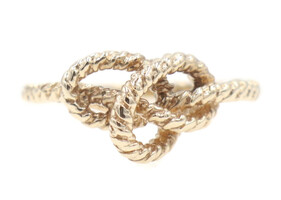 Estate 10KT Yellow Gold 8.1mm Twisted Rope Knot Ring Size 5 1/2 - 1.98 Grams