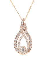 10KT Rose Gold 1.00 ctw Round Diamond Interwoven 17" to 19" Womens Necklace 6.4g