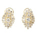 Estate 14KT Yellow Gold 1.30 ctw Round and Baguette Cluster Stud Earrings 4.9g