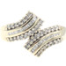 Women's 0.74 Ctw Round & Baguette Diamond 10KT Yellow Gold Bypass Cluster Ring