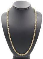 Midas 14KT Yellow Gold 5mm Wide Classic Rope Chain Necklace 25" Peru - 11.63g