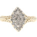 0.28 Ctw Single-Cut Diamond 10KT Gold Marquise Cluster Split-Shank Ring 2.94g