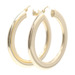 High Polish 14KT Yellow Gold Flat Hoop Earrings 1.5" by UNOAERRE Italy - 6.30g