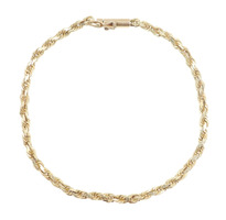 Classic High Shine 14KT Yellow Gold 3mm Rope Chain Bracelet 7 1/4" - 5.62 Grams
