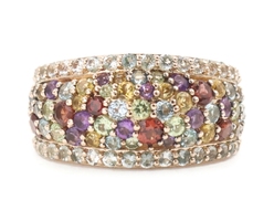 RARE! Le Vian 14KT Strawberry Gold Multi-Gemstone Vivid Women's Cluster Ring