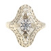 Illusion-Set 0.05 Ct Solitaire Diamond 10KT Yellow Gold Art Deco Filigree Ring