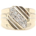 Men's Diagonal 0.30 Ctw Round Diamond 10KT Yellow Gold Geometric Statement Ring