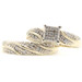 0.35 ctw Round Diamond Cluster Square Cluster 10KT Yellow Gold Wedding Ring Set