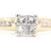0.76 Ctw Princess & Channel-Set Round Diamond 14KT Gold Engagement Ring Size 10