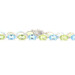 Alternating Oval Cut Blue Topaz & Peridot 14KT White Gold Tennis Bracelet 7" BH