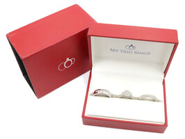 My Trio Ring Men & Women's 14KT White Gold 1.40 ctw Round Diamond Trio Ring Set