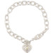 Judith Ripka Sterling Silver & 18KT Gold Heart Charm Diamond Accent Bracelet 7"