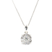 0.45 ctw Round Diamond Halo 14KT White Gold Pendant on 18.5" Necklace - 2.4g 