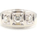 0.53 ctw Round Diamond Three Stone 14KT White Gold Men's Estate Ring - 6.5g 