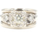 Soldered 3-Stone 0.48 Ctw Round Diamond 14KT White Gold Wedding Ring Set 6.6g