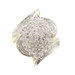 1.20 ctw Round and Baguette Cut Diamond 10KT Yellow Gold Marquise Cluster Ring