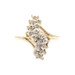 Estate 10KT Yellow Gold Classic 0.15 ctw Round Diamond Waterfall Cluster Ring