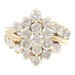 Women's 2.65 Ctw Round Diamond Swirl Cluster 10KT Yellow Gold Estate Ring 6.9g