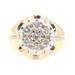 Men's 1.15 Ctw Round Diamond 7-Stone Cluster 14KT Yellow Gold Statement Ring MW
