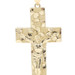 Large 2.9" 10KT Yellow Gold Crucifix High Shine Nugget Style Cross Pendant 7.6g