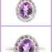 Women's Synthetic Amethyst & CZ Sterling Silver Ring, Pendant and Necklace Set