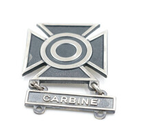 Sterling Silver WWII Iron Cross CARBINE Badge Pin / Brooch - US Military