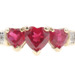 0.95 Ctw Heart Cut Lab-Created Ruby & Natural Diamond 10KT Yellow Gold Ring LGL