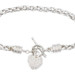 Sterling Silver 1/8 cttw Round Diamond Heart Charm 8" 925 Toggle Bracelet 24g 