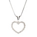 10KT White Gold 0.32 ctw Round Diamond Heart Pendant on 18" Gold Necklace 1.9g