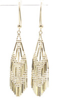 Women's Tiered Bead and Bar 2.4" 14KT Yellow Gold Drop Dangle Earrings 3.1 Grams