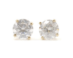 7/8 CT. T.W. Round Diamond Solitaire Estate Stud Earrings in 14K Yellow Gold 