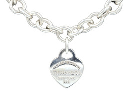 Please Return to Tiffany & Co. Sterling Silver 925 Heart Tag Cable Necklace 15"