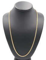 Estate 10KT Yellow Gold 3.8mm Thin Classic Italy Curb Link Necklace 24" - 8.79g