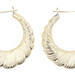 Women's Estate 1.3" 14KT Yellow Gold Creole Round Ribbed Polished Hoop Earrings