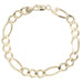 High Shine 10KT Yellow Gold 8mm Wide Classic Hollow Figaro Chain Bracelet 8" 11g