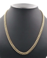 High Shine 10KT Yellow Gold 6.8mm Wide Curb Link Necklace 22.5" - 25.67 Grams